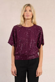 Molly Bracken Sequin Top Dark Pink