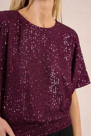 Molly Bracken Sequin Top Dark Pink