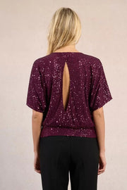 Molly Bracken Sequin Top Dark Pink