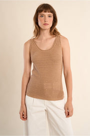 Molly Bracken Knit Tank Top Beige