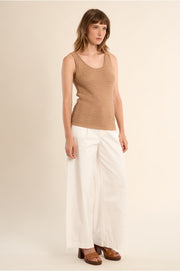 Molly Bracken Knit Tank Top Beige