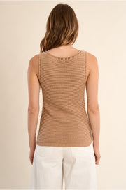 Molly Bracken Knit Tank Top Beige