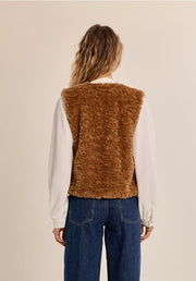 Molly Bracken Faux Fur Gilet Camel