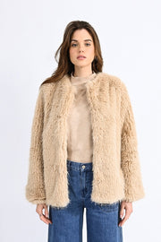 Molly Bracken Faux Fur Coat Beige