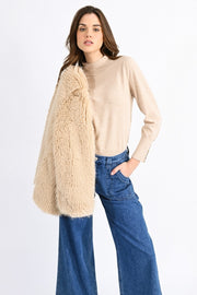 Molly Bracken Faux Fur Coat Beige