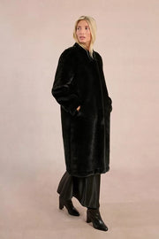 Molly Bracken Faux Fur Coat Black
