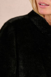Molly Bracken Faux Fur Coat Black