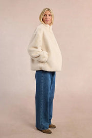 Molly Bracken Faux Fur Jacket Off-white
