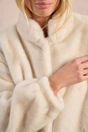 Molly Bracken Faux Fur Jacket Off-white