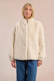 Molly Bracken Faux Fur Jacket Off-white