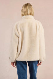 Molly Bracken Faux Fur Jacket Off-white