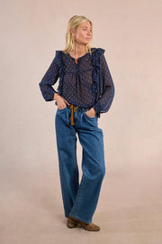 Molly Bracken Blouse Navy Print
