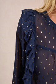 Molly Bracken Blouse Navy Print