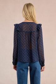 Molly Bracken Blouse Navy Print