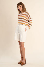 Molly Bracken High Waist Shorts Off-White