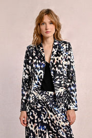 Molly Bracken Blazer Black Abstract Print