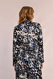 Molly Bracken Blazer Black Abstract Print