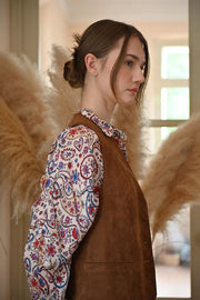 Molly Bracken Suede Sleeveless Jacket Brown