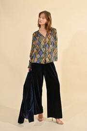 Molly Bracken Velvet Trousers Navy