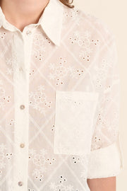 Molly Bracken Broderie Anglaise Shirt Off-white