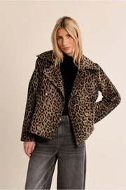 Molly Bracken Faux Fur Jacket Leo Print