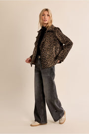 Molly Bracken Faux Fur Jacket Leo Print
