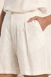 Molly Bracken Broderie Anglaise Shorts Off-white