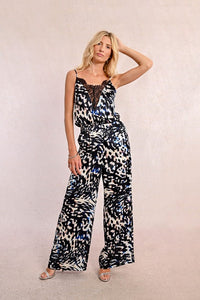 Molly Bracken Pants Black Abstract Print