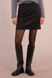 Molly Bracken Suede Mini Skirt Black