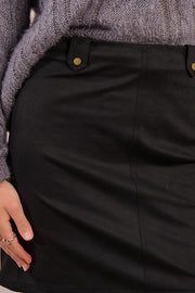 Molly Bracken Suede Mini Skirt Black