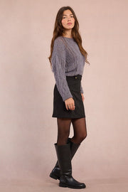 Molly Bracken Suede Mini Skirt Black