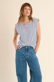 Molly Bracken Striped Tee Blue