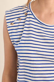 Molly Bracken Striped Tee Blue