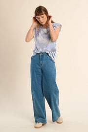 Molly Bracken Striped Tee Blue