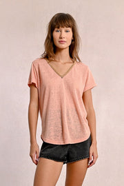 Molly Bracken V-Neck Tee Peachy Pink