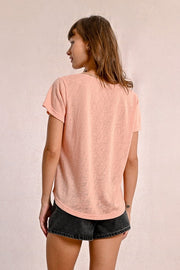 Molly Bracken V-Neck Tee Peachy Pink