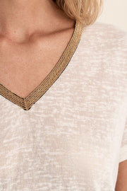 Molly Bracken V-Neck Tee Off-White