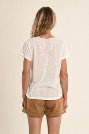 Molly Bracken V-Neck Tee Off-White