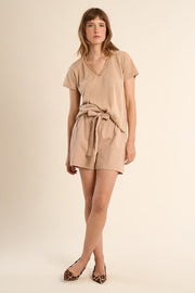 Molly Bracken V-Neck T-Shirt Beige