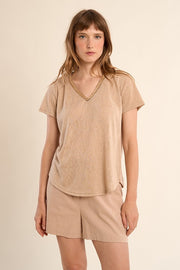 Molly Bracken V-Neck T-Shirt Beige