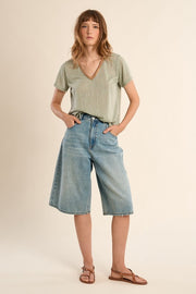 Molly Bracken V-Neck T-Shirt Sage Green