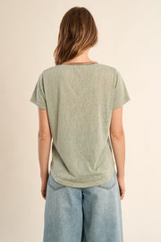 Molly Bracken V-Neck T-Shirt Sage Green
