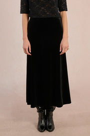 Molly Bracken Long Velvet Skirt Black