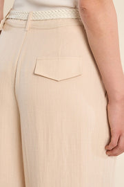 Molly Bracken Lace Trim Pants With Braided Belt Off-white