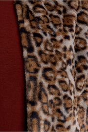 Molly Bracken Faux Fur Gilet Jacket Grey Leo Print