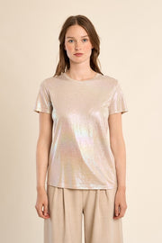 Molly Bracken Iridescent Tee Beige