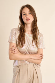 Molly Bracken Iridescent Tee Beige