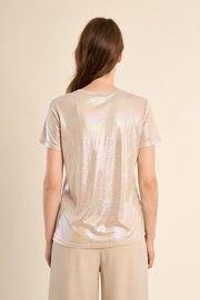 Molly Bracken Iridescent Tee Beige