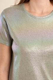 Molly Bracken Iridescent Tee Sage Green