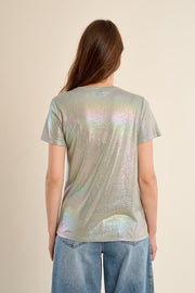 Molly Bracken Iridescent Tee Sage Green